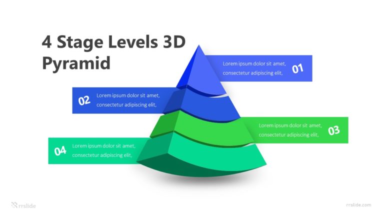 4 Stage Levels 3D Pyramid Infographic Template