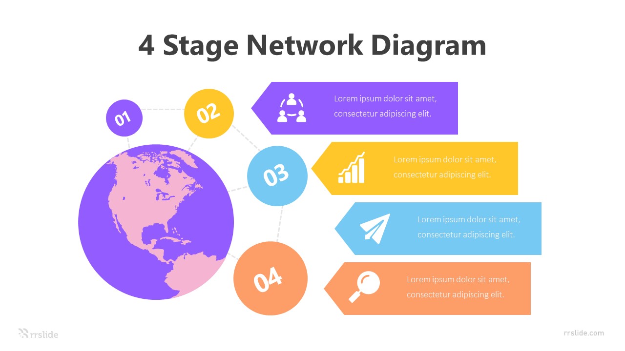 4 Stage Network Diagram Infographic Template