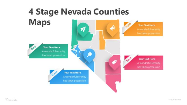 4 Stage Nevada Counties Maps Infographic Template