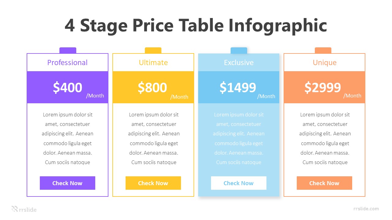 4 Stage Price Table Infographic Template