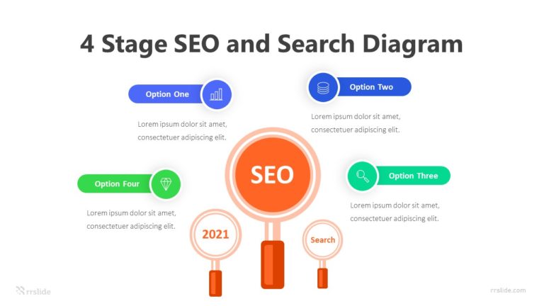 4 Stage SEO And Search Diagram Infographic Template