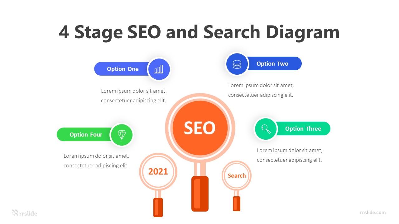 4 Stage SEO And Search Diagram Infographic Template