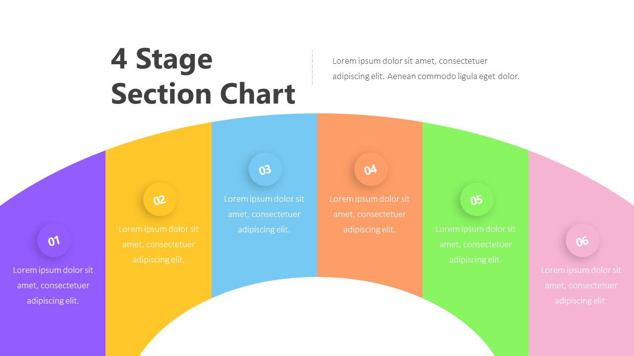 4 Stage Section Chart Infographic Template