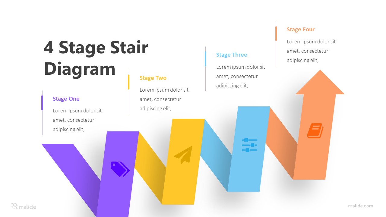4 Stage Stair Diagram Infographic Template