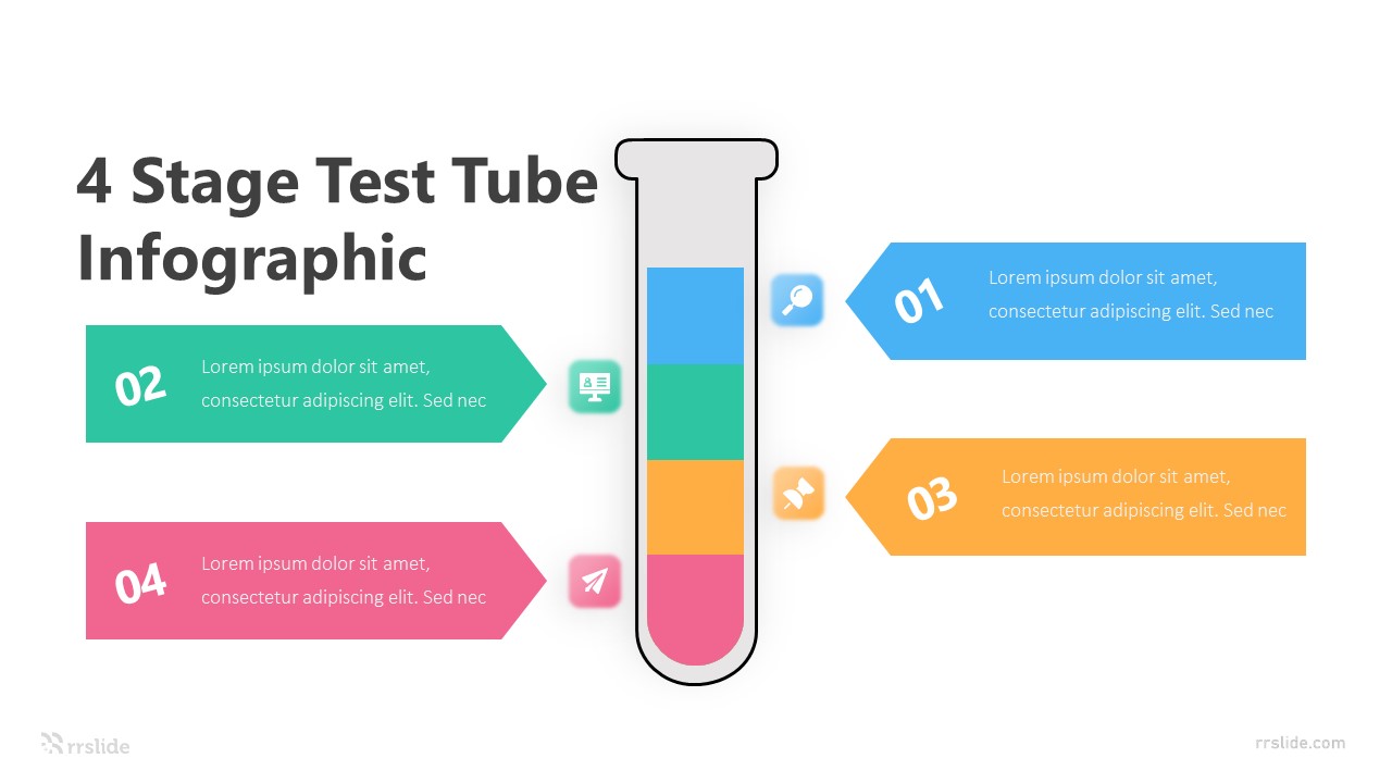 4 Stage Test Tube Infographic Template
