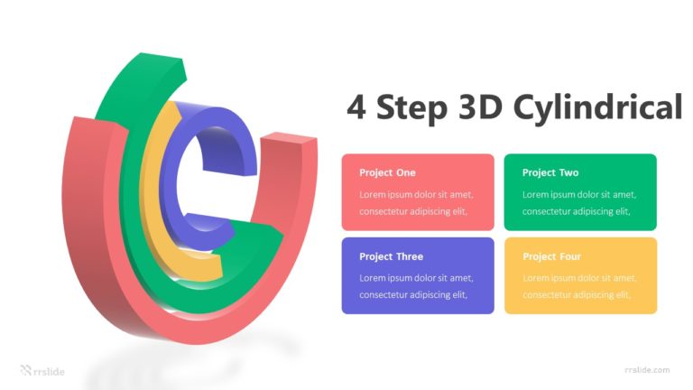 4 Step 3D Cylindrical Infographic Template