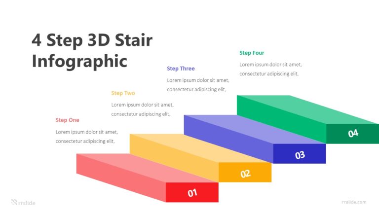 4 Step 3D Stair Infographic Template