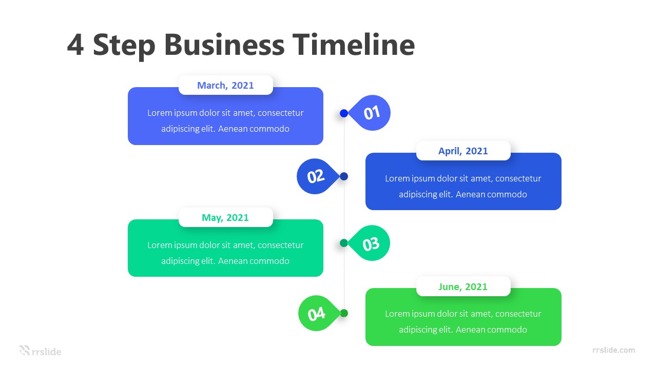 4 Step Business Timeline Infographic Template