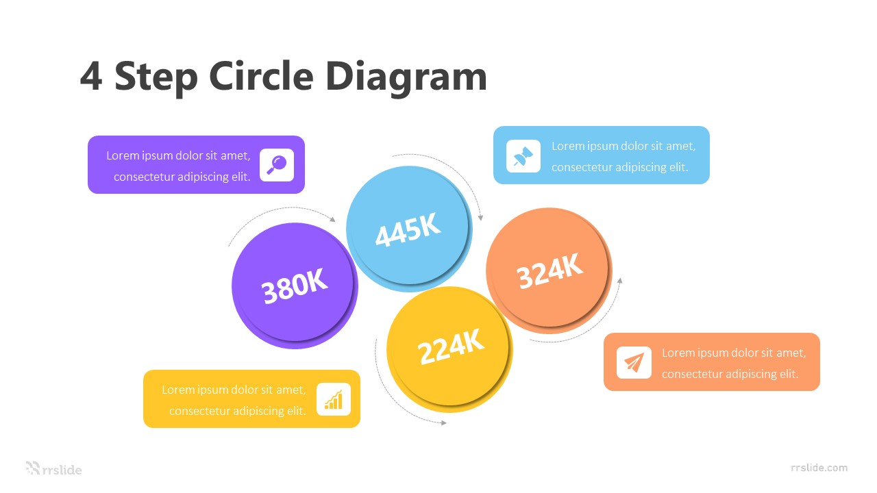 4 Step Circle Diagram Infographic Template