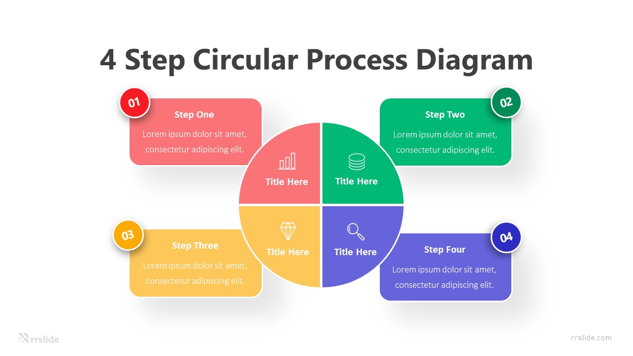 4 Step Circular Process Diagram Infographic Template