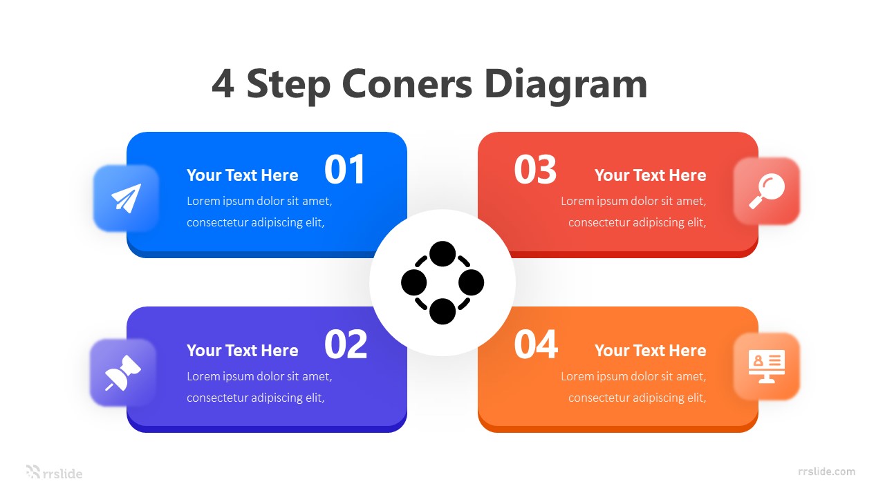 4 Step Coners Diagram Infografic Template