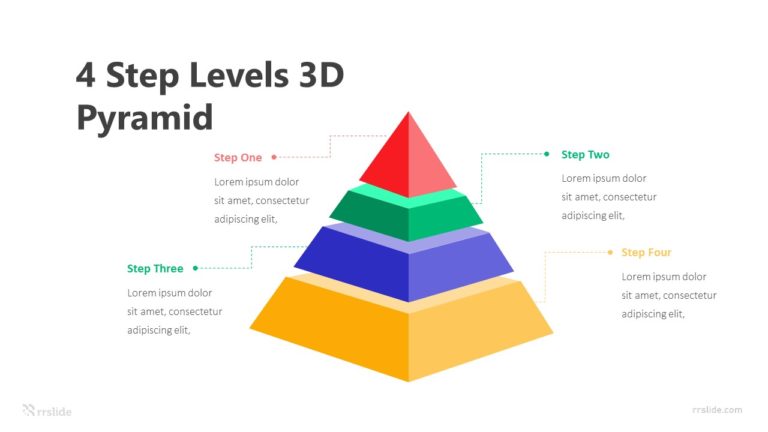 4 Step Levels 3D Pyramid Infographic Template