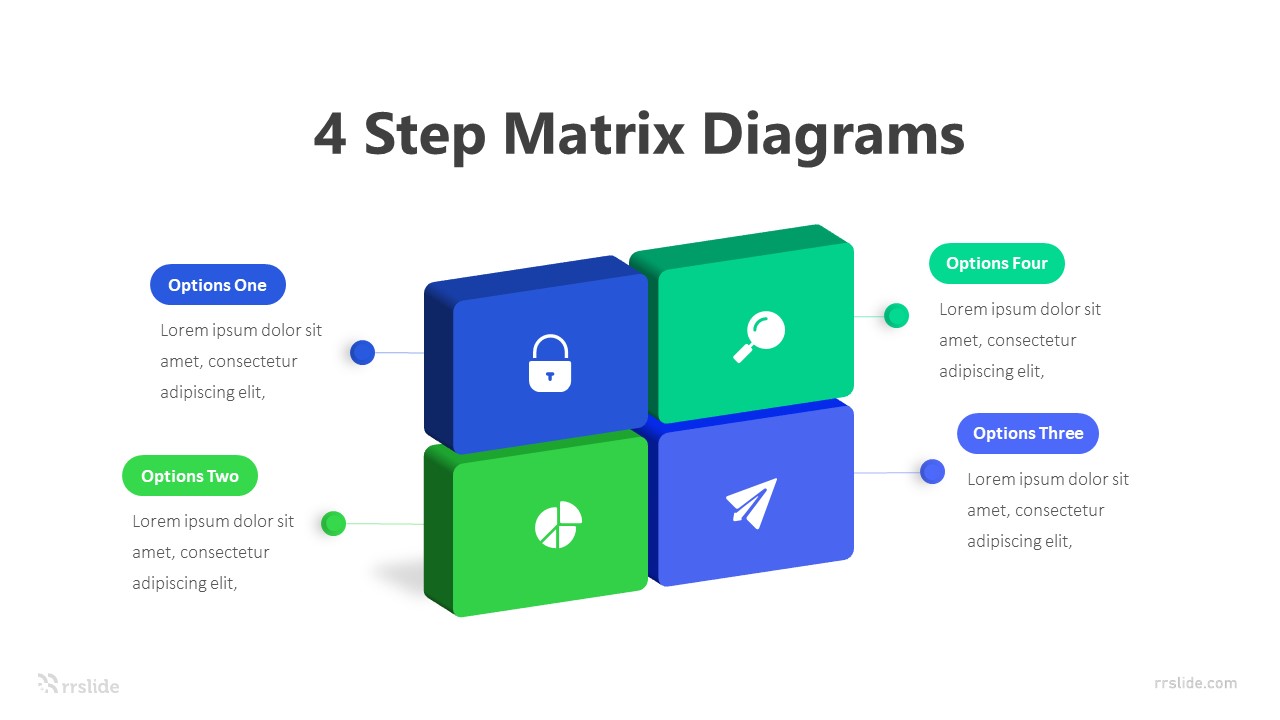 4 Step Matrix Diagrams Infographic Template