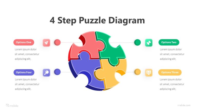 4 Step Puzzle Diagram Infographic Template