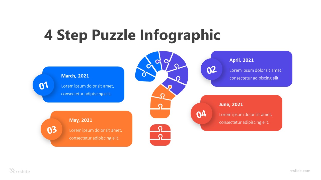 4 Step Question Puzzle Infographic Template