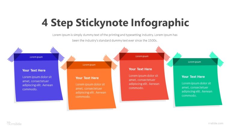 4 Step Stickynote Infographic Template