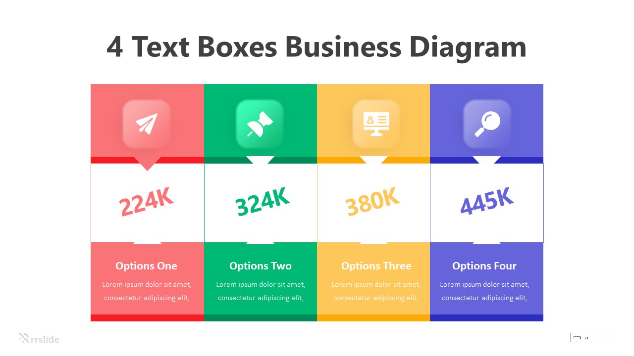 4 Text Boxes Business Diagram Infograpic Template