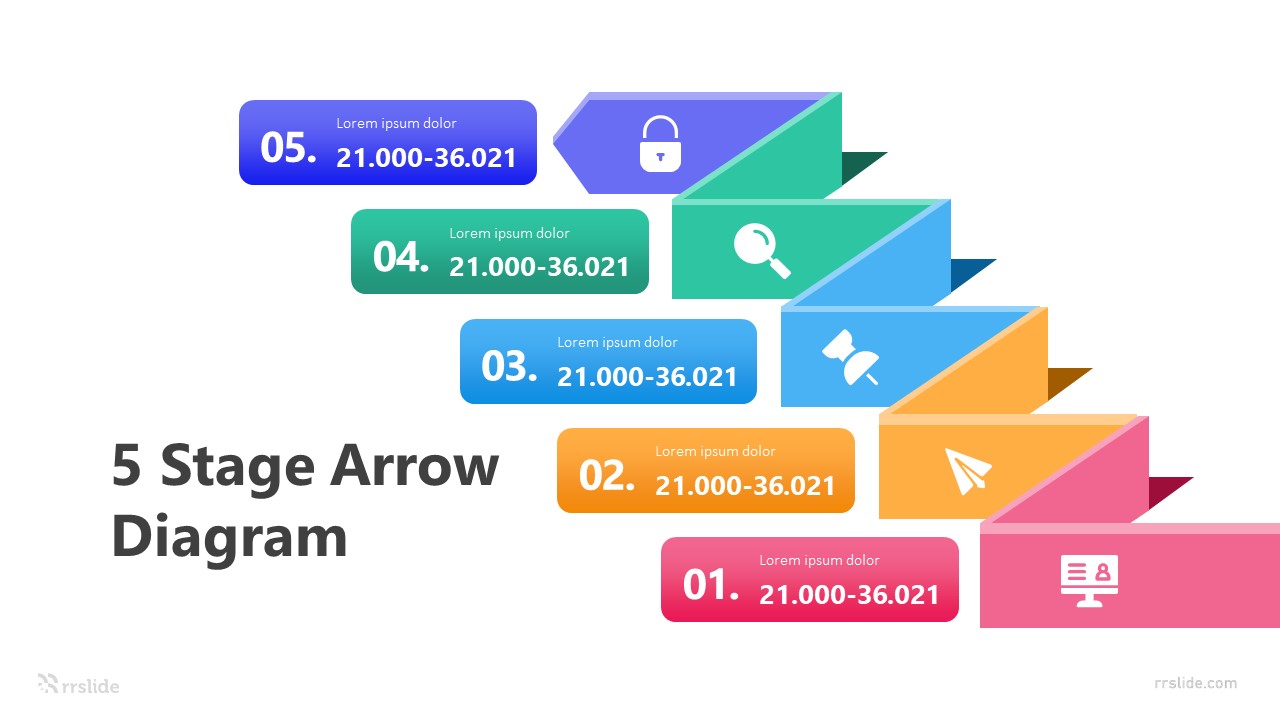 5 Stage Arrow Diagram Infographic Template