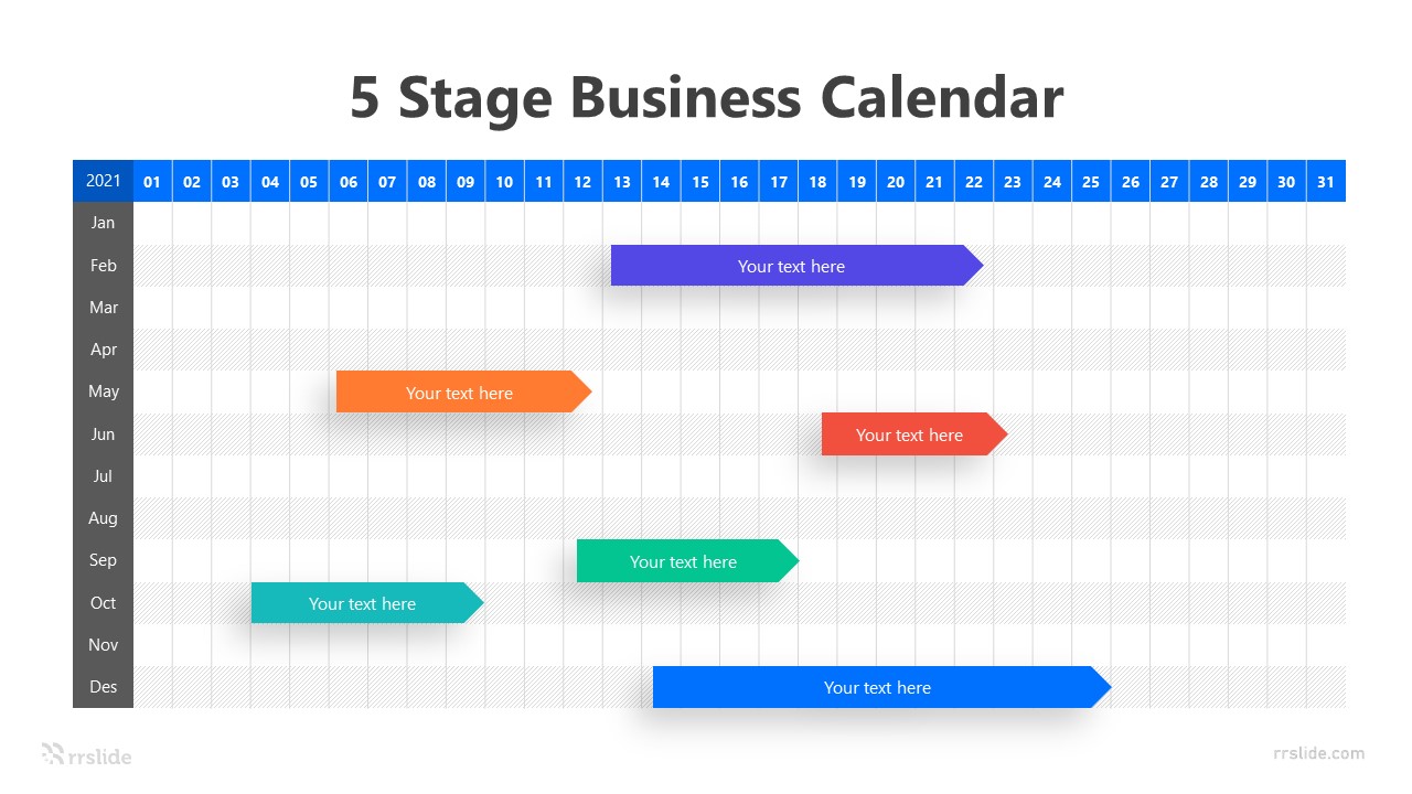 5 Stage Business Calendar Infographic Template
