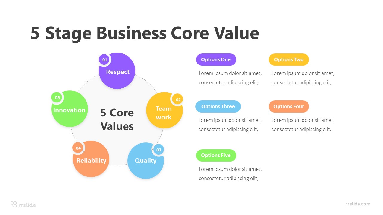 5 Stage Business Core Value Infographic Template