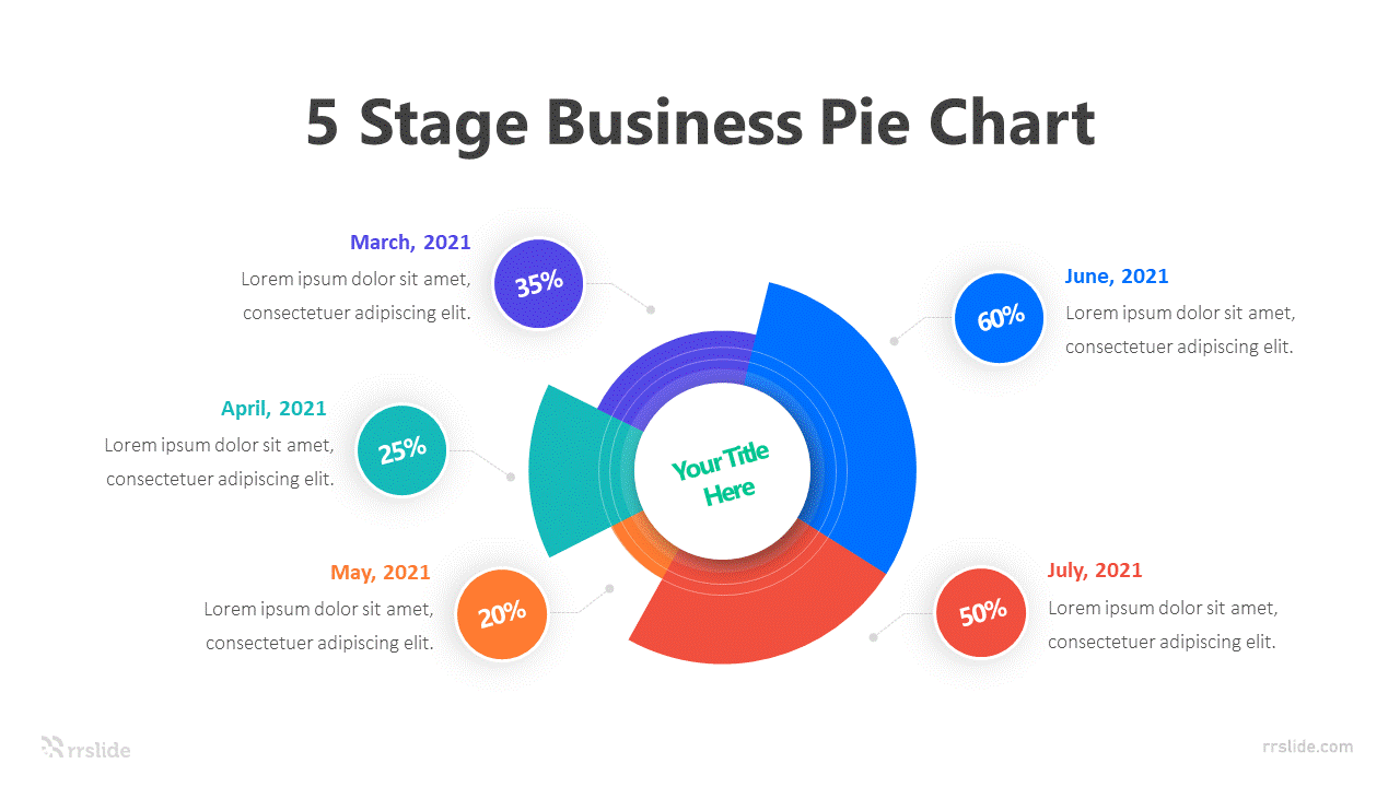 5 Stage Business Pie Chart Infografic Template