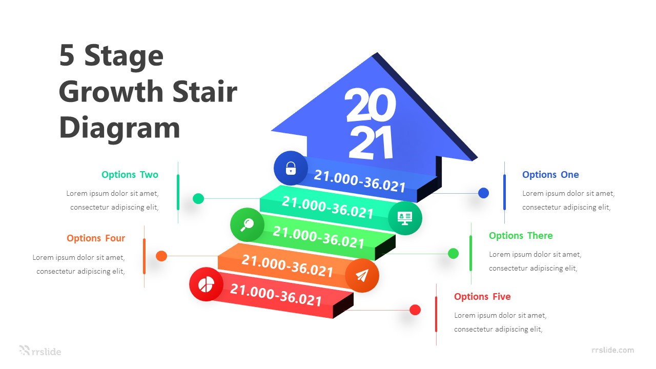 5 Stage Growth Stair Diagram Infographic Template