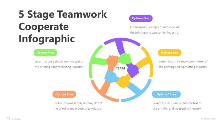 5 Stage Teamwork Cooperate Infographic Template