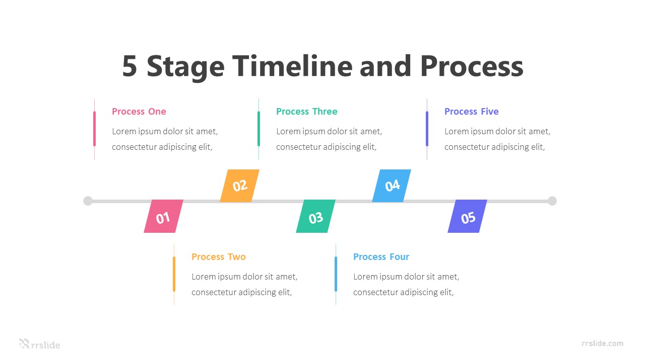 5 Stage Timeline and Process Infographic Template