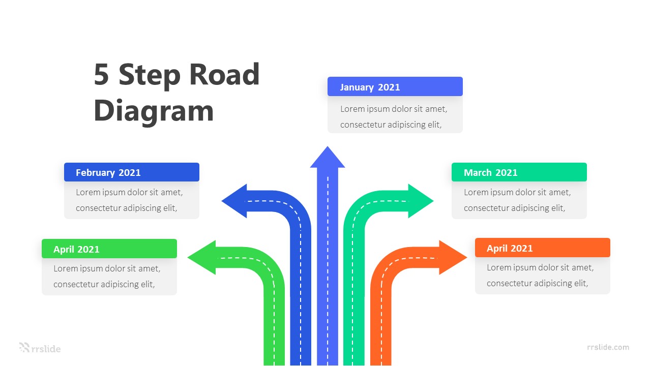 5 Step Road Diagram Infographic Template