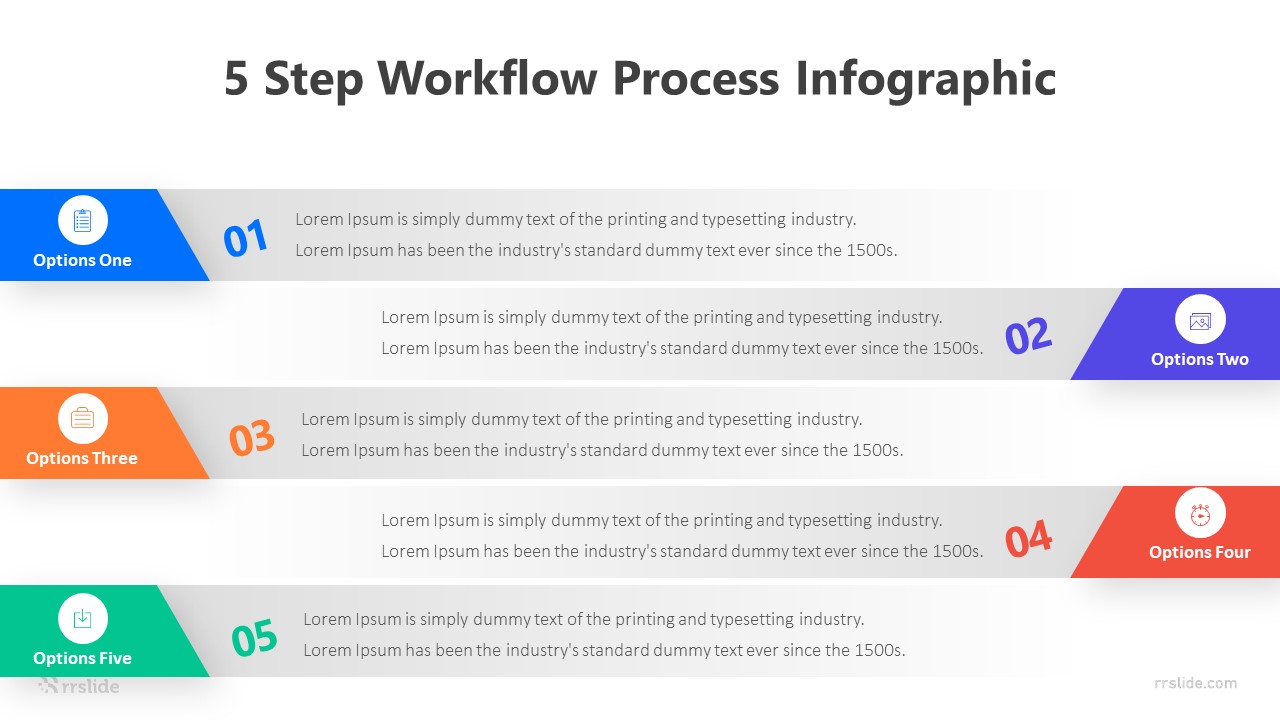 5 Step Workflow Process Infographic Template