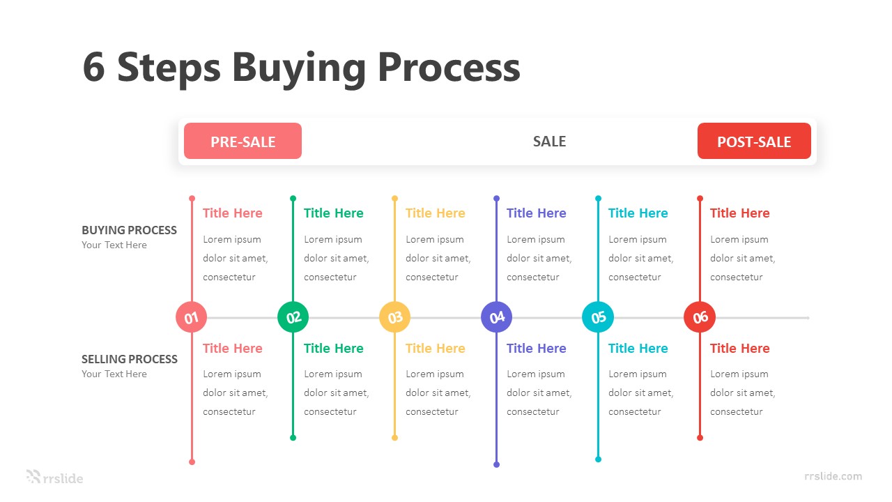 6 Buying Step Process Infographic Template