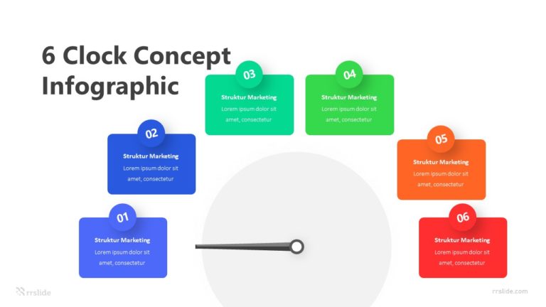 6 Clock Concept Infographic Template