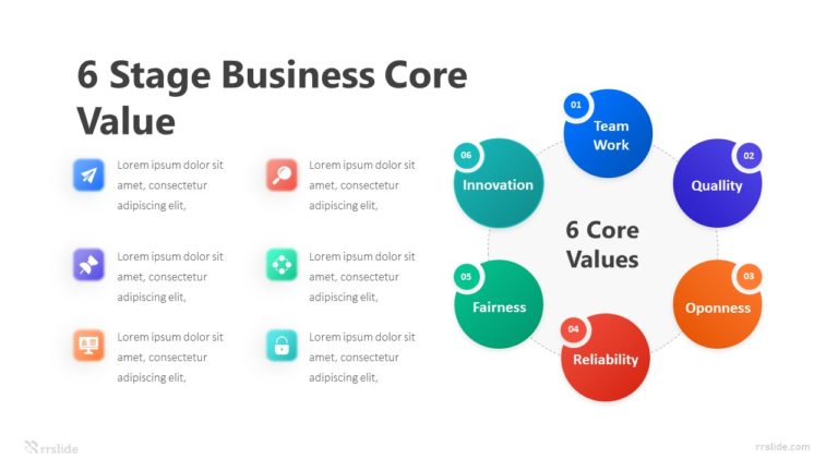 6 Stage Business Core Value Infographic Template