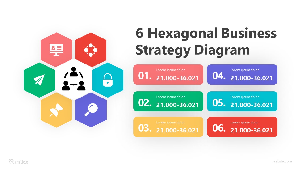 <span itemprop="name">6 Hexagonal Business Strategy Diagram Infographic template</span>