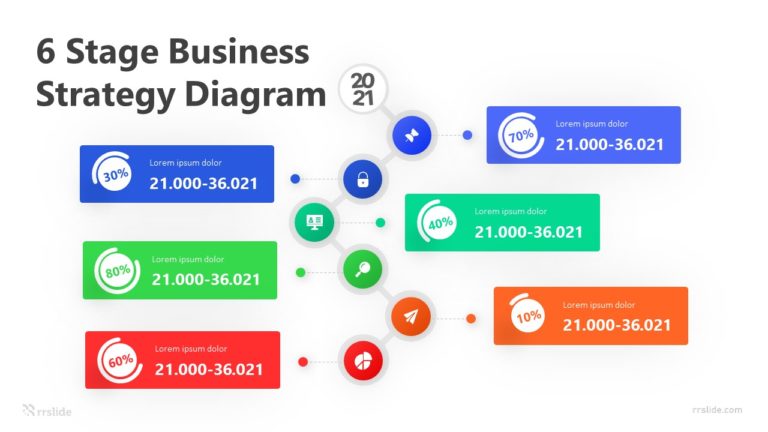 6 Stage Business Strategy Diagram Infographic Template