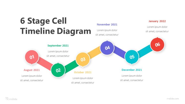 6 Stage Cell Timeline Diagram Infographic Template