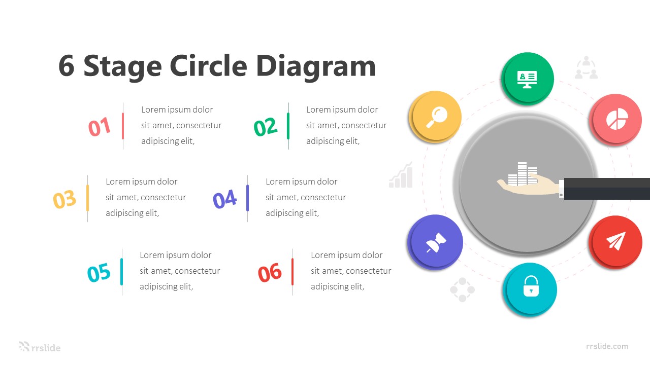 6 Stage Circle Diagram Infographic Template