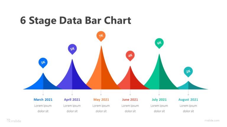 6 Stage Data Bar Chart Infographic Template