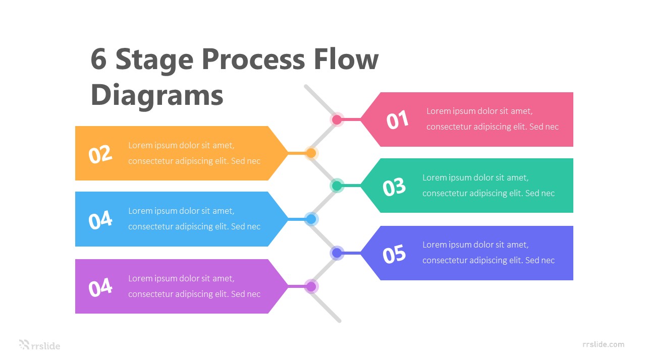 6 Stage Process Flow Diagrams Infographic Template