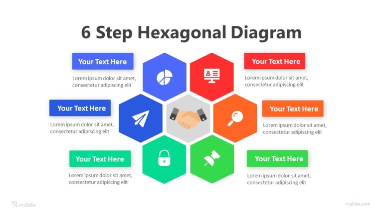 6 Step Hexagonal Diagram Infographic Template