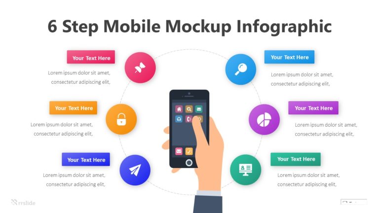 6 Step Mobile Mockup Infographic Template