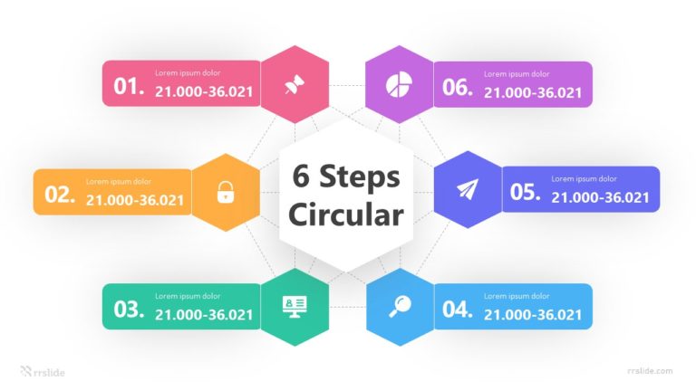 6 Steps Circular Framework Infograpic Template