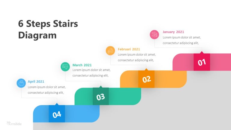 6 Steps Stairs Diagram Infographic Template