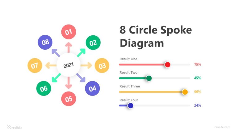 8 Circle Spoke Diagram Infografic Template