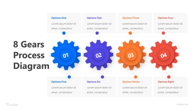 8 Gears Process Diagram Infographic Template
