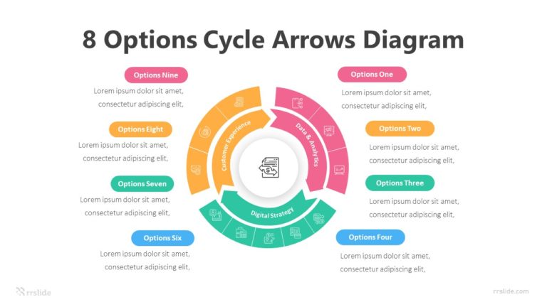 8 Options Cycle Arrows Diagram Infographic Template