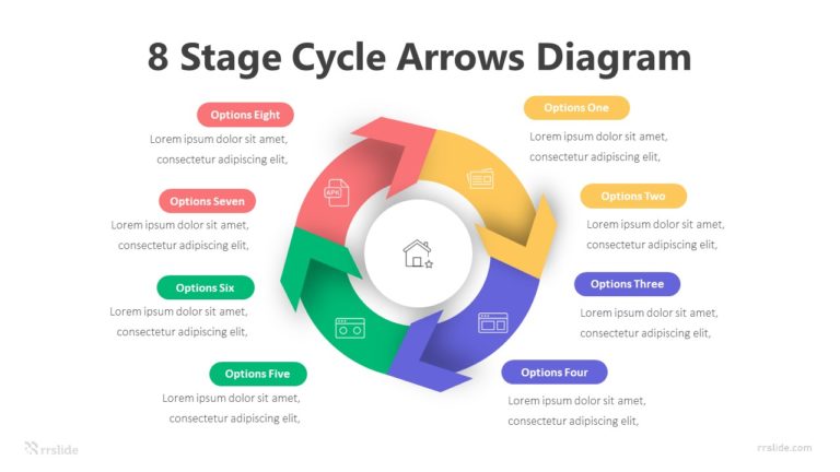 8 Stage Cycle Arrows Diagram Infographic Template