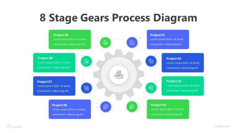 8 Stage Gears Process Diagram Infographic Template