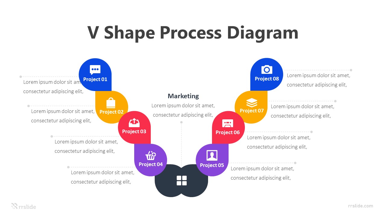 8 V Shape Process-Diagram Infographic Template