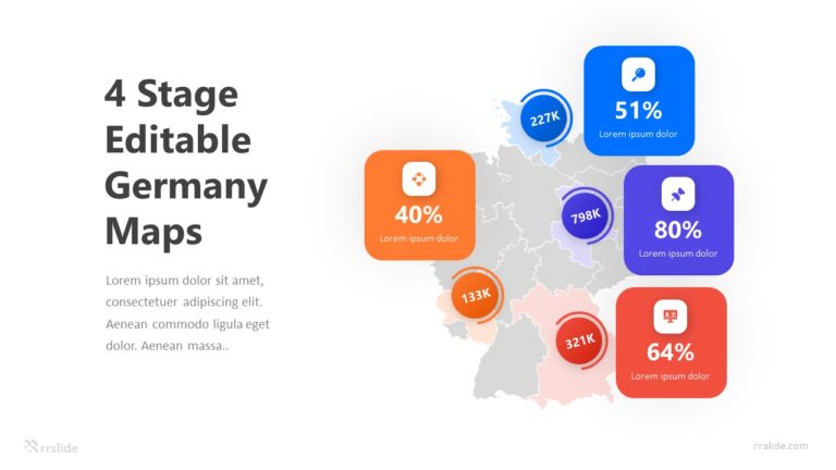 Editable Germany Maps with Percentage Infographic Template